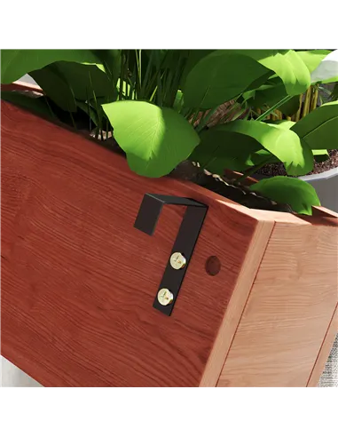 Outsunny Wall-mounted Wooden Garden Planters with Trellis, Drainage Holes and 3 Planter Boxes for Patio, Brown