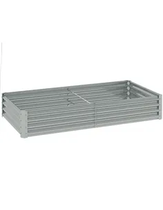 Outsunny 180 x 90cm Galvanised Steel Open Planter - Silver