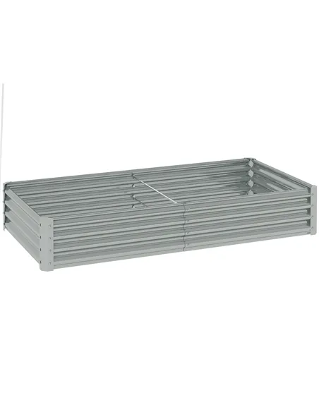 Outsunny 180 x 90cm Galvanised Steel Open Planter - Silver