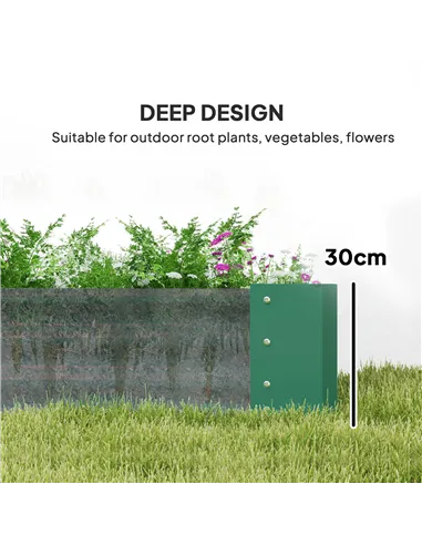 Outsunny 180 x 90cm Galvanised Steel Open Planter - Green