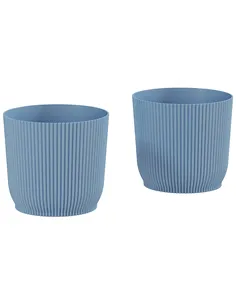 Outsunny Set of Two Ф22cm Planters - Blue