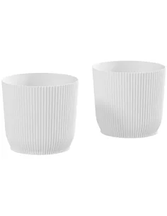 Outsunny Set of Two Ф22cm Planters - White
