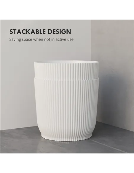 Outsunny Set of Two Ф22cm Planters - White