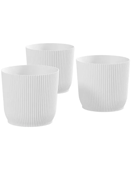 Outsunny Set of Three Ф22cm Planters - White