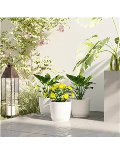 Outsunny Set of Three Ф22cm Planters - White 2