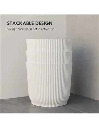 Outsunny Set of Three Ф22cm Planters - White
