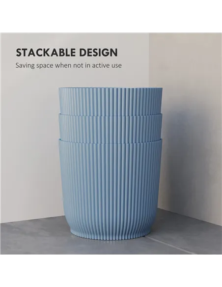 Outsunny Set of Three Ф22cm Planters - Blue