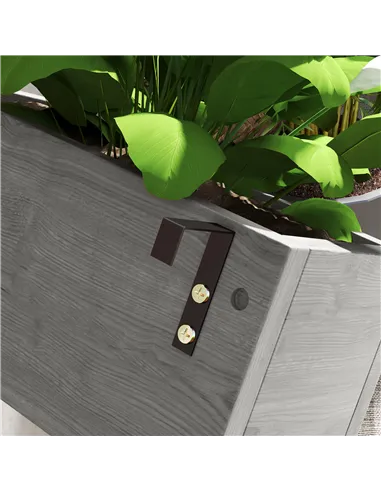 Outsunny Wall-mounted Wooden Garden Planters with Trellis, Drainage Holes and 3 Planter Boxes for Patio, Grey