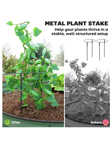 Outsunny Set of Two 181 x 93cm Steel Planters - Green