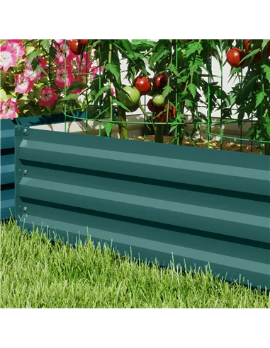 Outsunny Set of Two 100 x 60cm Steel Planter Boxes -Green