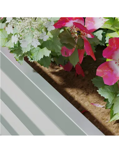 Outsunny Set of Two 60 x 60cm Steel Planter Boxes - Light Grey