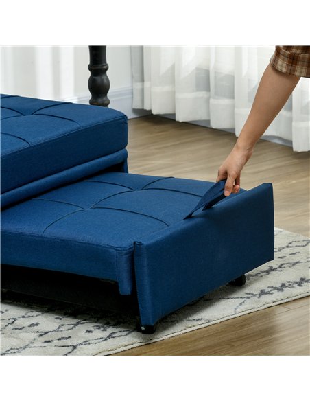 HOMCOM Convertible Chair Bed with Padding Seat, 4-in-1 Multi-Functional Sleeper Sofa Bed, Recliner with Adjustable Backrest, Sid