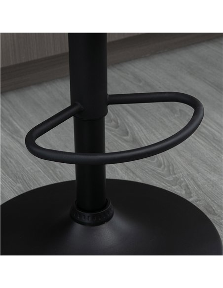 HOMCOM Modern Bar Stools Set of 2, Height Adjustable Swivel Barstools, PU Leather Upholstered Bar Chair with Backrest, Armrests 