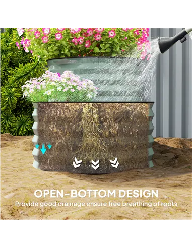 Outsunny Two-Tier Galvanised Steel Garden Planter - Light Green