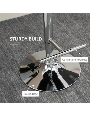 HOMCOM Bar Stools Set of 2, Modern Swivel & Adjustable Velvet Barstools with Button Tufted Back, Footrest, Nailhead Trim for Hom