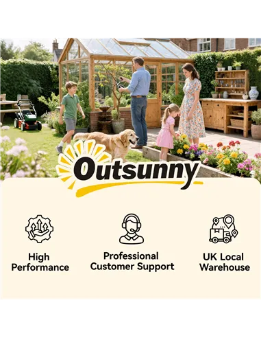 Outsunny Wooden Planter, with Metal Trellis - Brown/Black