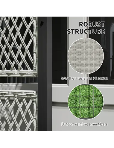 Outsunny Garden Planter Box with Trellis, Liner for Climbing Plants, Vegetables, Flowers, 90 x 35 x 148 cm, Mixed-grey