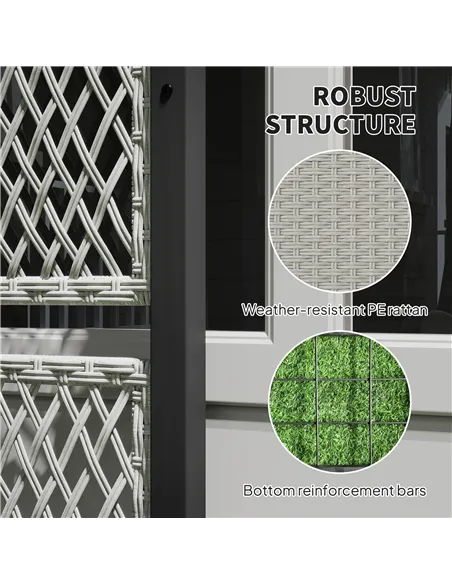 Outsunny Garden Planter Box with Trellis, Liner for Climbing Plants, Vegetables, Flowers, 90 x 35 x 148 cm, Mixed-grey