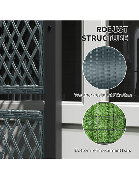 Outsunny Garden Planter Box with Trellis, Liner for Climbing Plants, Vegetables, Flowers, 90 x 35 x 148 cm, Charcoal Grey