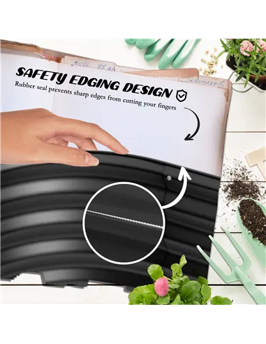 Outsunny Galvanised Raised Garden Bed, Metal Planter Box with Safety Edging, for Flowers, Herbs, Succulents, Pack of 2, Dark Gre