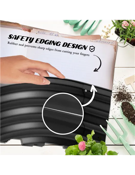 Outsunny Galvanised Raised Garden Bed, Metal Planter Box with Safety Edging, for Flowers, Herbs, Succulents, Pack of 2, Dark Gre