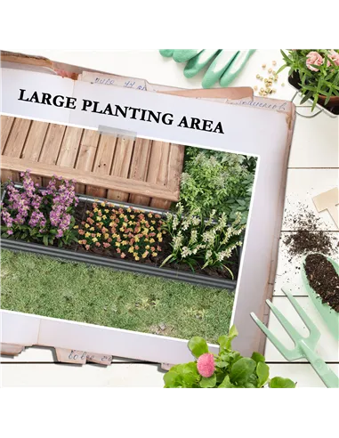 Outsunny 60 x 240cm Galvanised Steel Planter, with Open Bottom, Pack of 2