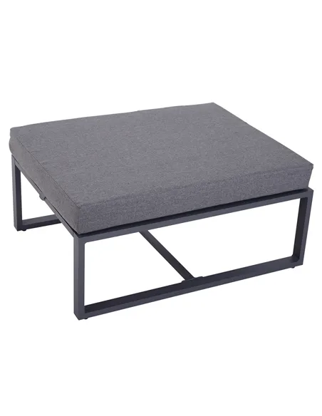 Outsunny 6 PCs Outdoor Indoor Sectional Sofa Set Thick Padded Cushions Aluminium Frame 5 Seaters 1 Coffee Table Footrest Grey