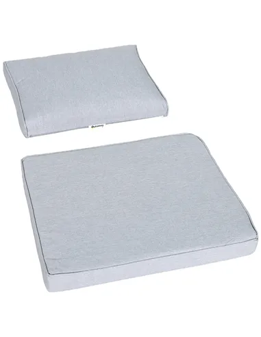 Outsunny 4pcs Garden Sofa Set 2 Single Armchair, 1 Bench & 1 Coffee Table Set Aluminum Frame Patio Furniture with Cushions, Blac