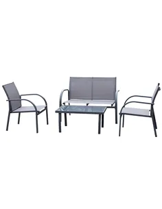 Outsunny Four-Piece Minimal Garden Patio Set - Grey