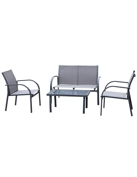 Outsunny Four-Piece Minimal Garden Patio Set - Grey