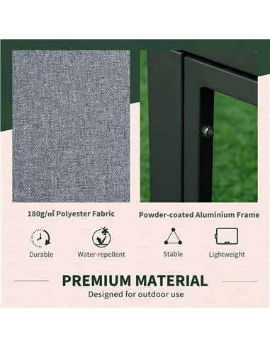 Outsunny Garden Daybed, 6 Piece Outdoor Sectional Sofa Set, Aluminum Patio Conversation Furniture Set with Coffee Table, Footsto