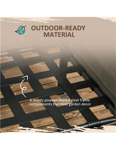 Outsunny 4 Piece Metal Garden Furniture Set with Tempered Glass Coffee Table, Texteline Pocket, Outdoor Set Loveseat Single Armc