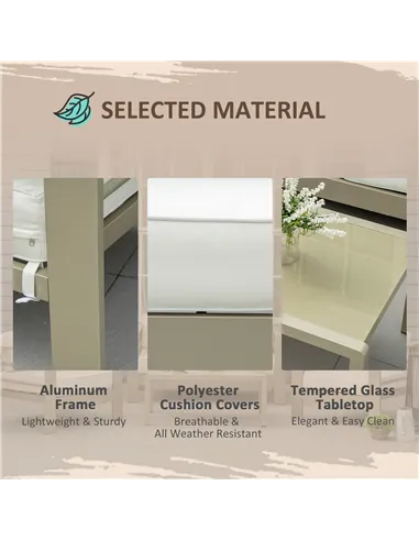 Outsunny 4 Pieces Outdoor Garden Furniture Set, Aluminium Frame Backyard Furniture w/ Thick Padded Cushioned Loveseat, 2 Chairs,