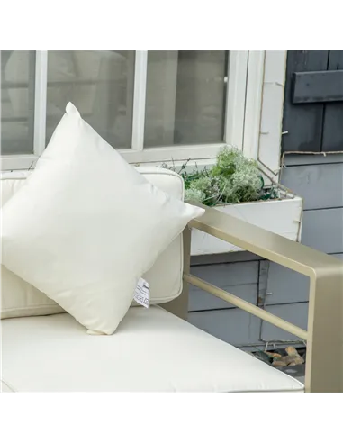 Outsunny 4 Pieces Outdoor Garden Furniture Set, Aluminium Frame Backyard Furniture w/ Thick Padded Cushioned Loveseat, 2 Chairs,