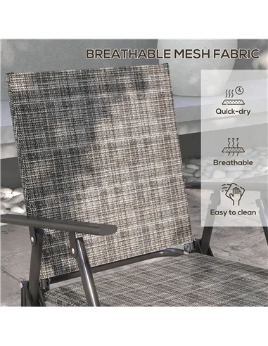 Outsunny Four-Piece Metal Garden Sofa Set - Mixed Grey