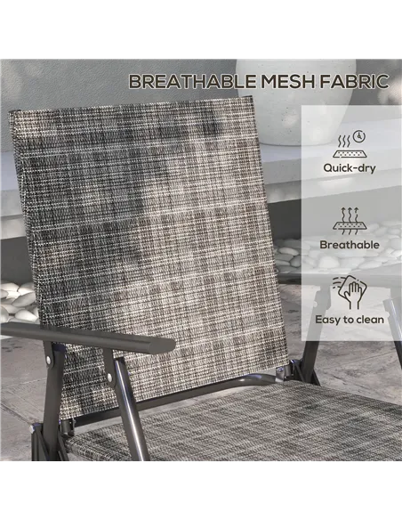 Outsunny Four-Piece Metal Garden Sofa Set - Mixed Grey
