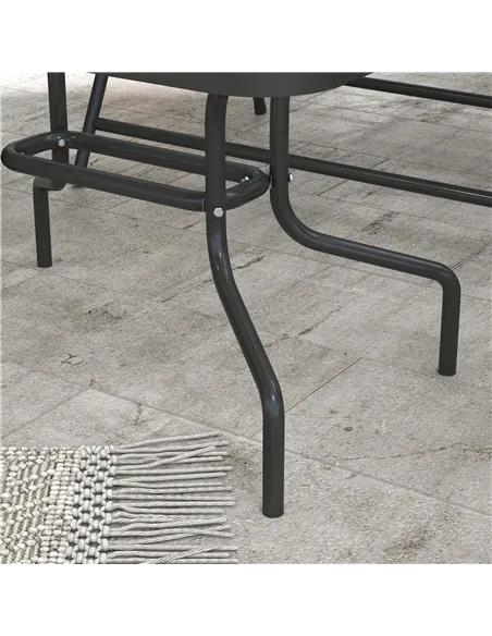 Outsunny Four-Piece Metal Garden Sofa Set - Mixed Grey