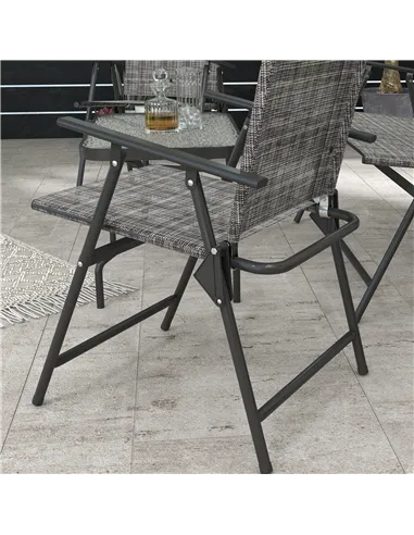 Outsunny Four-Piece Metal Garden Sofa Set - Mixed Grey