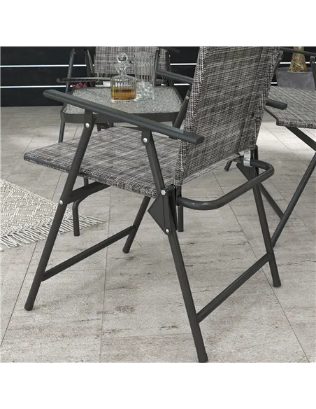 Outsunny Four-Piece Metal Garden Sofa Set - Mixed Grey