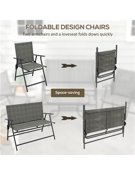 Outsunny Four-Piece Metal Garden Sofa Set - Mixed Brown