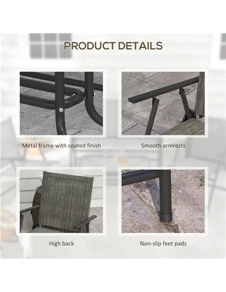 Outsunny Four-Piece Metal Garden Sofa Set - Mixed Brown