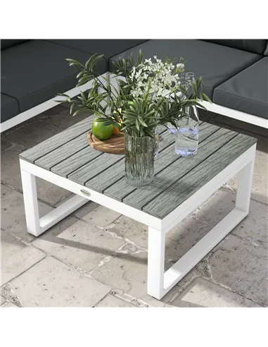 Outsunny 4 Pieces Garden Furniture Set, 5-Level Reclining Garden Corner Sofa Set, Outdoor Lounge Conversation Sectional with Cus