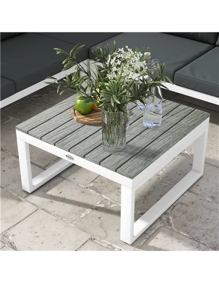 Outsunny 4 Pieces Garden Furniture Set, 5-Level Reclining Garden Corner Sofa Set, Outdoor Lounge Conversation Sectional with Cus