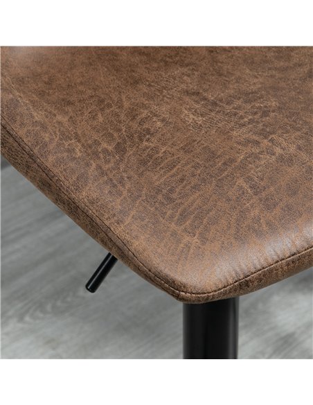 HOMCOM Bar Stools Set of 2, Swivel Counter Height Barstools with Back, Adjustable Bar Chairs, Breakfast Dining Stools for Kitche