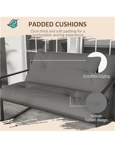 Outsunny Four-Piece Relaxed Back Garden Dining Set - Black/Grey