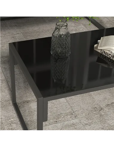 Outsunny Four-Piece Relaxed Back Garden Dining Set - Black/Grey