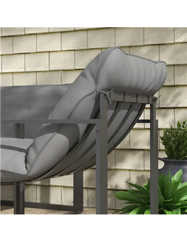 Outsunny Four-Piece Relaxed Back Garden Dining Set - Black/Grey