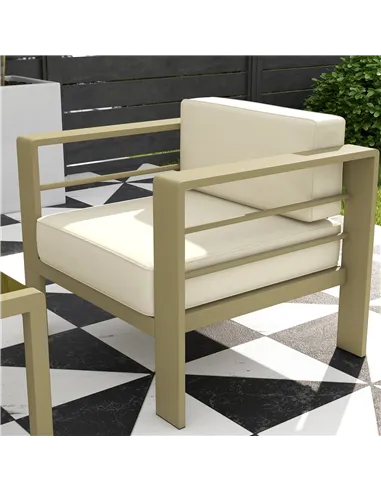 Outsunny 5-Piece Garden Corner Sofa Set with Cushions, 6 Seater Aluminium Garden Furniture Set with Glass Top Coffee Table, Pati