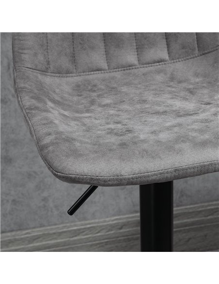 HOMCOM Modern Bar Stools Set of 2, Height Adjustable Swivel Bar Chairs with Backrest, Gas Lift and Footrest, Microfibre Barstool