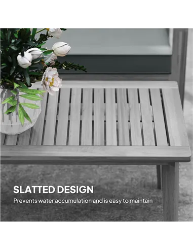 Outsunny 4-Piece Wooden Garden Furniture Set with Cushions - Light Grey